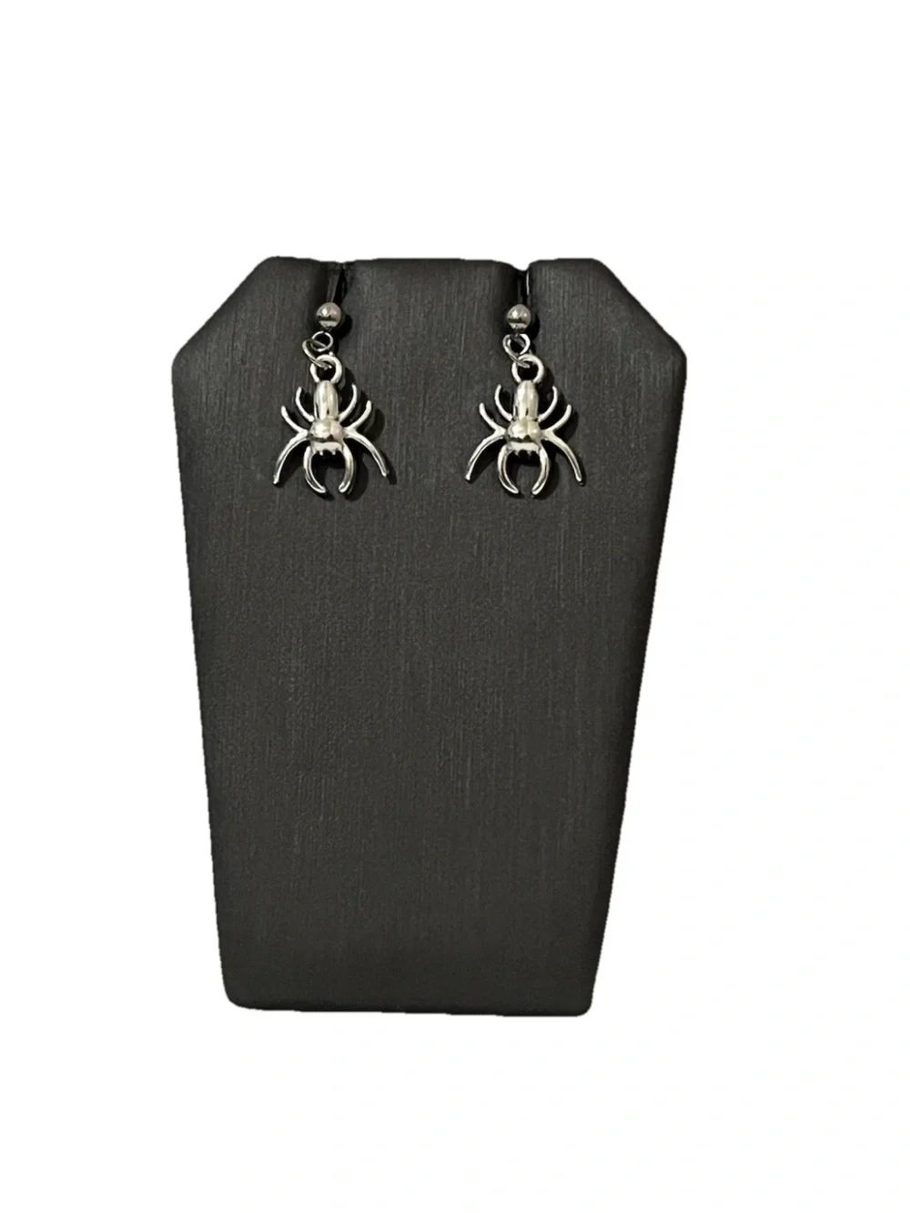 Gothic Punk Silver Spider Dangle Earrings Spooky Halloween Insect Jewelry Gift